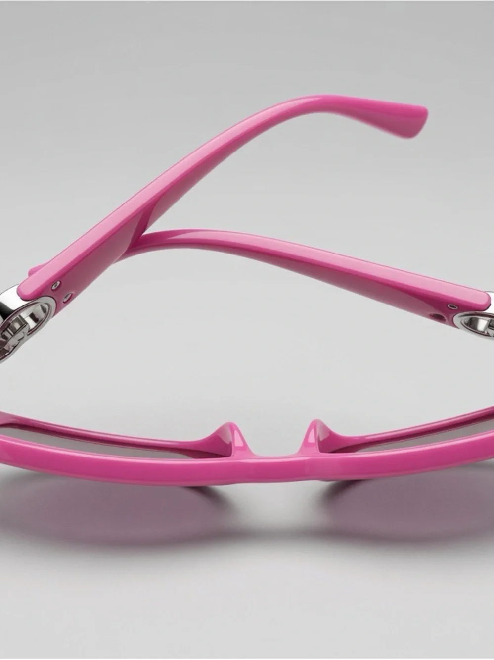 Gucci Hot Pink Rectangular Women's Sunglasses with Silver Logo Accents